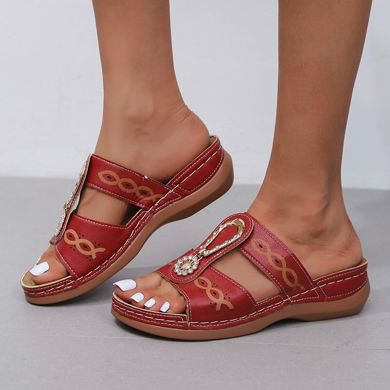 Sandalen mit Strass-Stickerei – Bild 2 | LuxeStyle