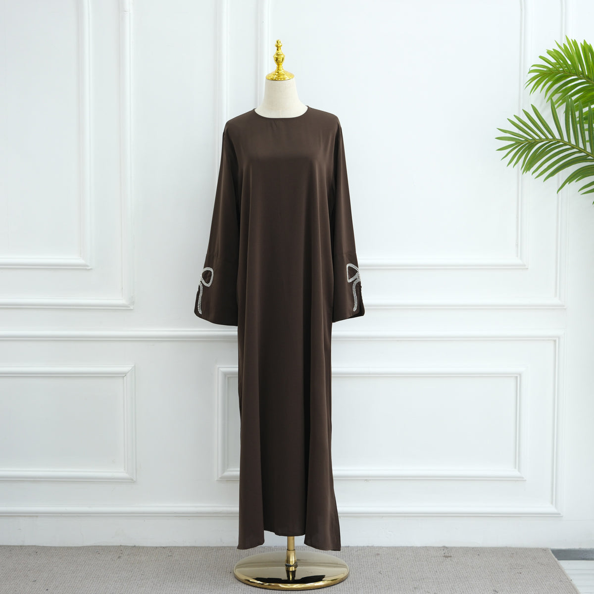 Elegantes A-Linien-Kleid mit Perlen & Schleifen – Bild 5 | LuxeStyle