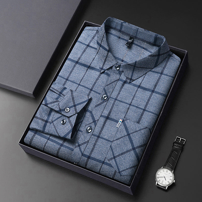 Kaschmirplaid Langarmhemd für Herren | LuxeStyle
