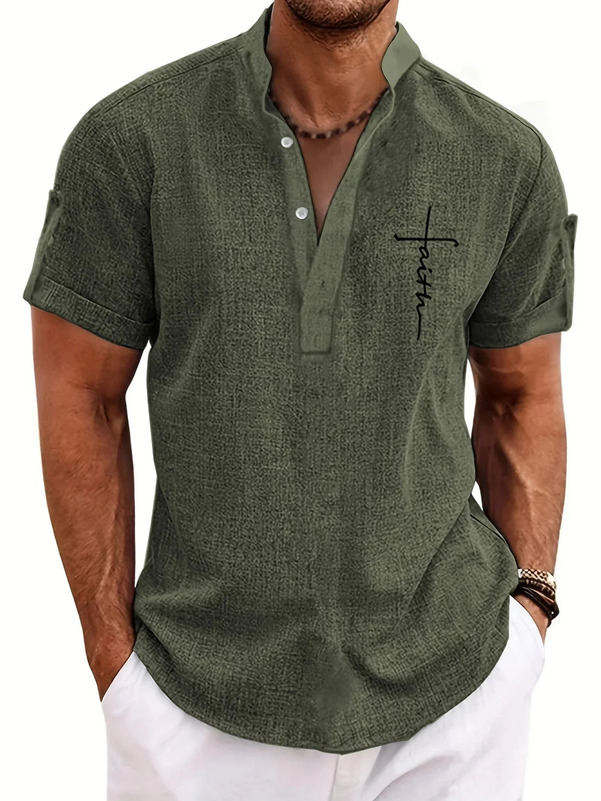 Freizeitanzug mit 3D-Print Polo-Shirt – Bild 1 | LuxeStyle