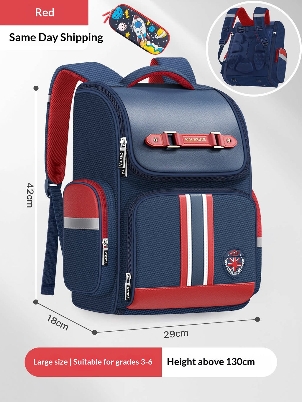 Grosser wasserdichter Rucksack für Grundschüler – Bild 4 | LuxeStyle