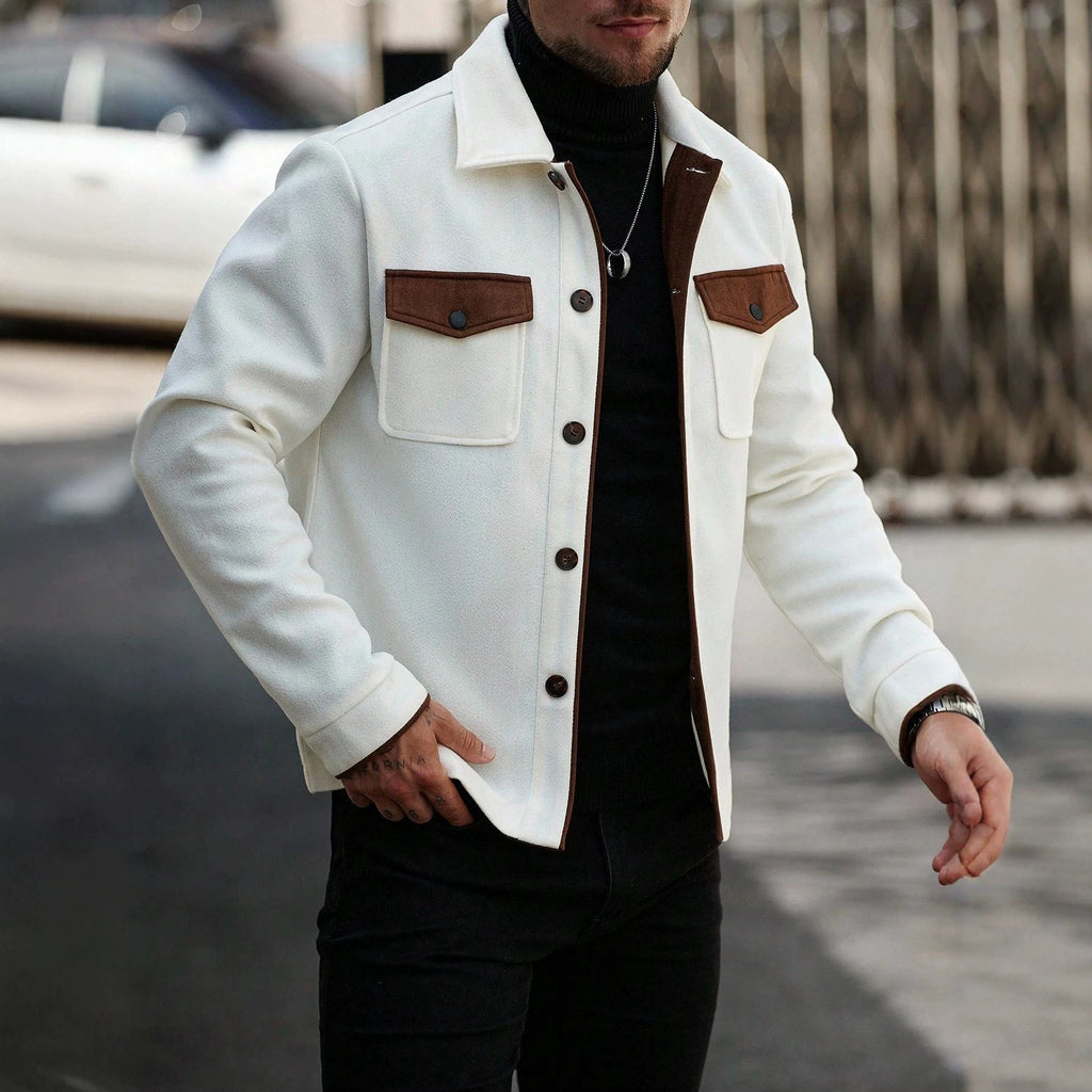 Fleckenjacke aus Wolle, colorblock
