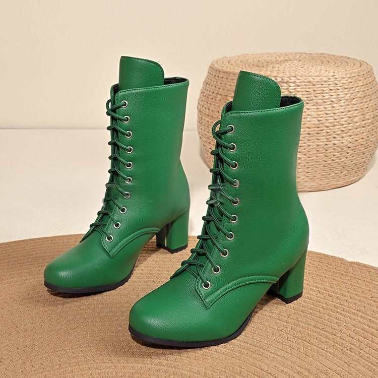 Frauenkreppsohlen-Schnürstiefel in Grössen bis 43
