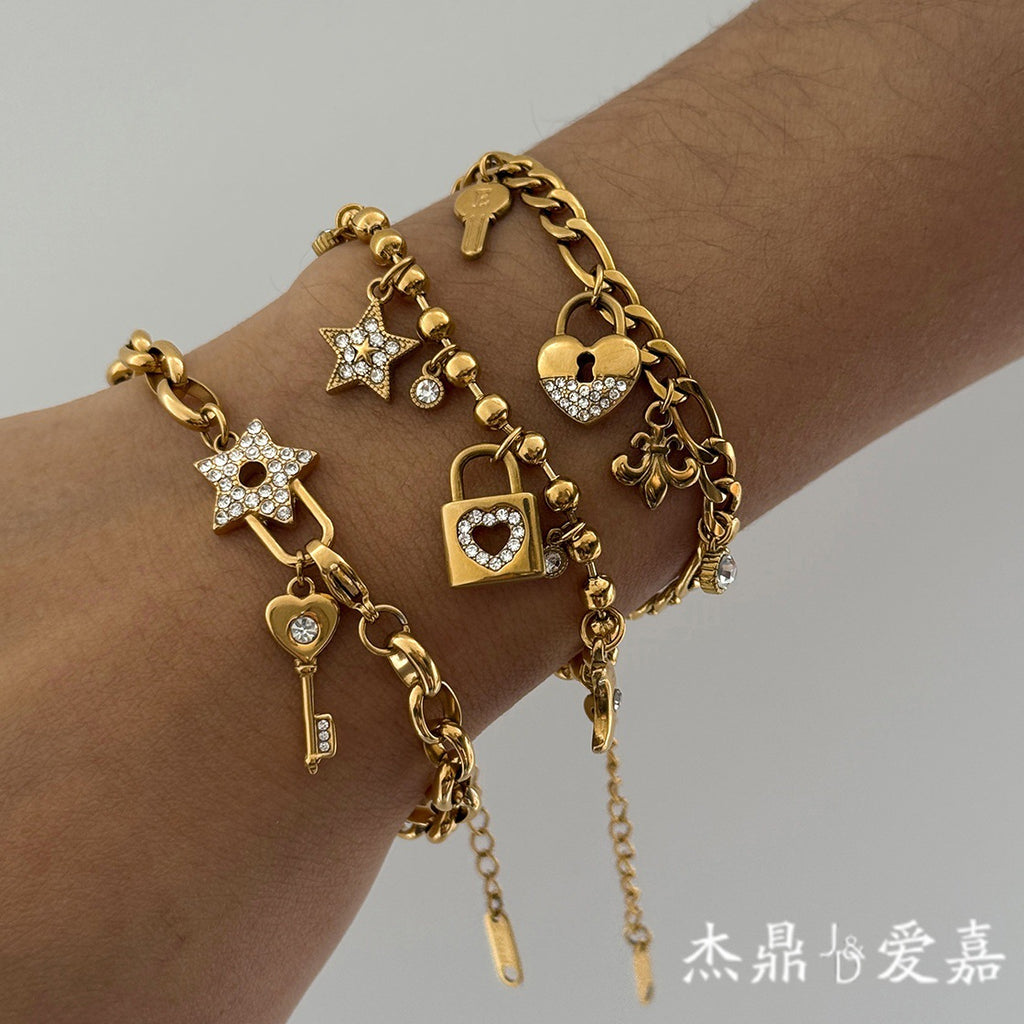 Damen-Armband aus Edelstahl mit weissen Strasssteinen – Bild 3 | LuxeStyle