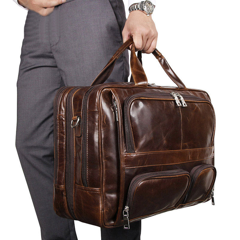 Leder-Tasche mit Computerfach | LuxeStyle