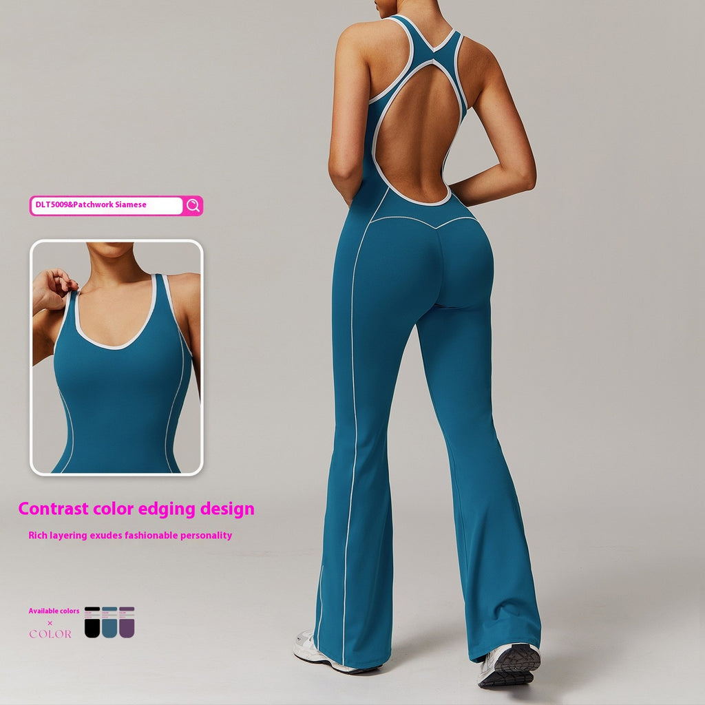 Hollow-Back Jumpsuit für Yoga und Sport