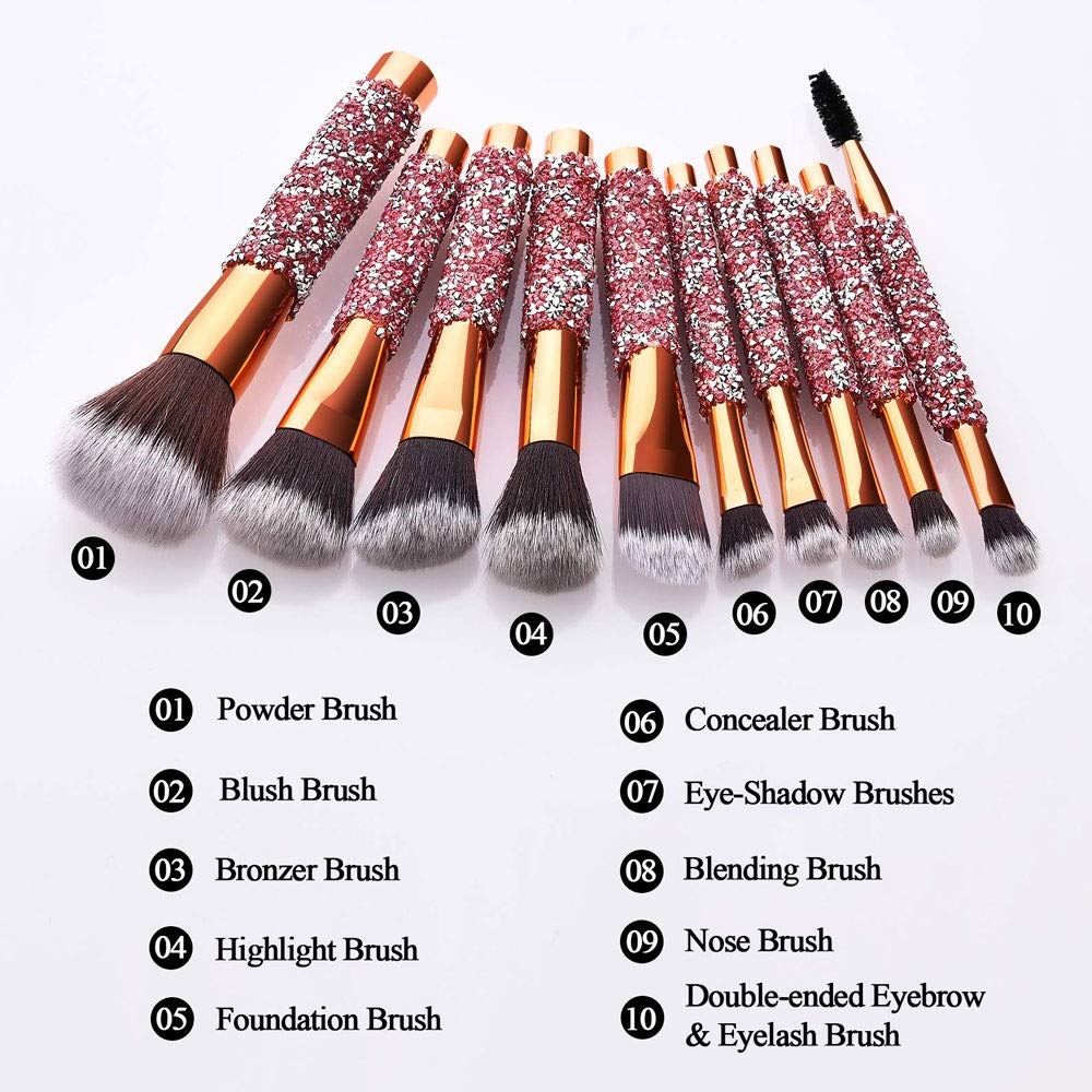 10-in-1 Diamant-Make-up-Pinsel-Set