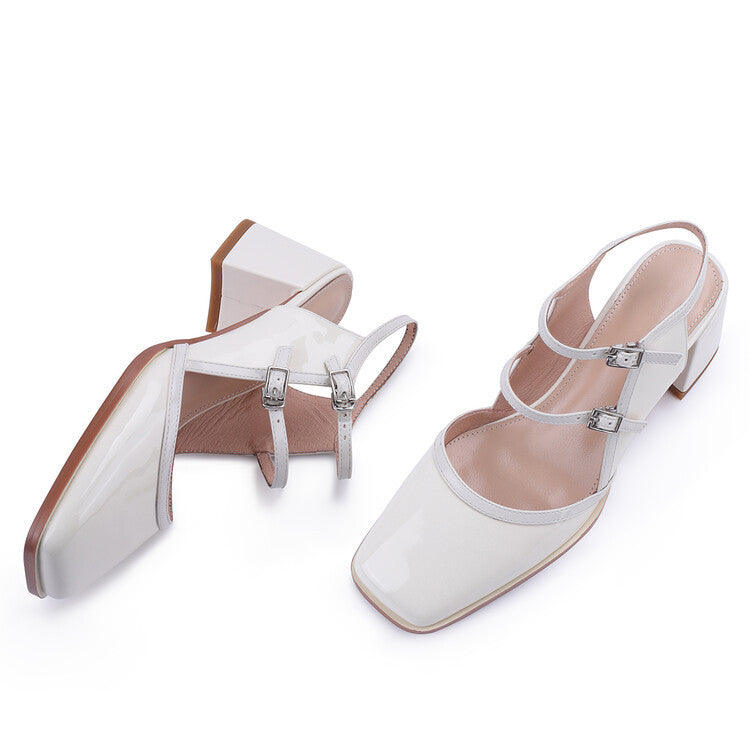 Sandalen mit Lackleder & Blockabsatz – Bild 2 | LuxeStyle