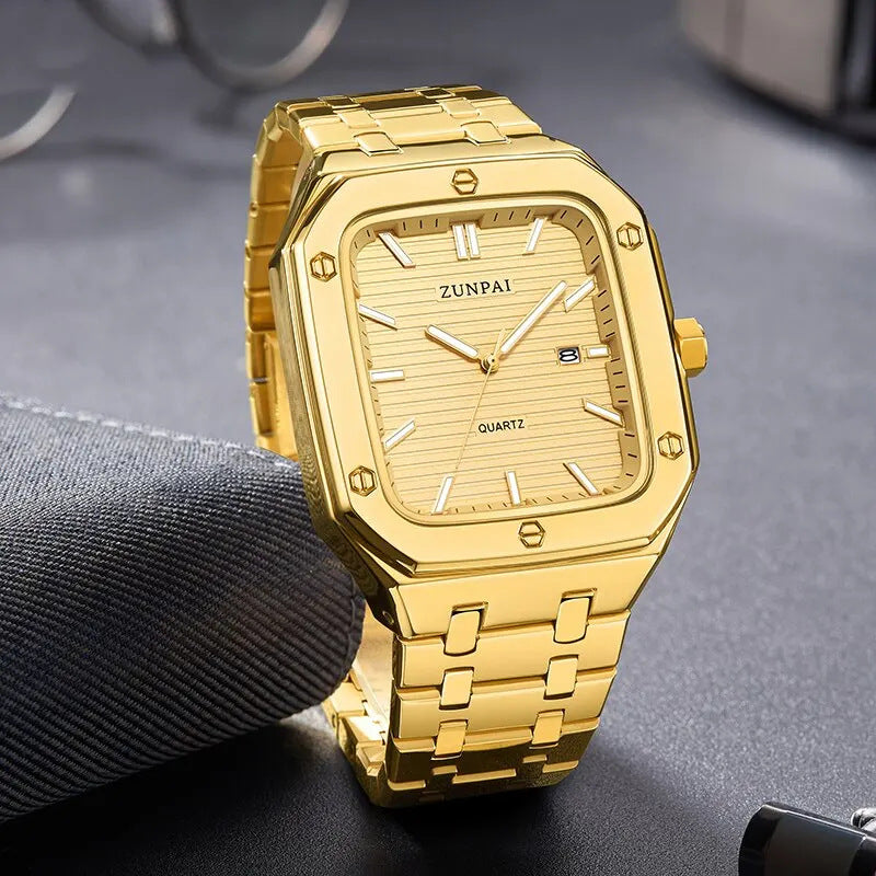 Stilvolle Herren-Quadrat-Uhr aus Edelstahl – Bild 8 | LuxeStyle