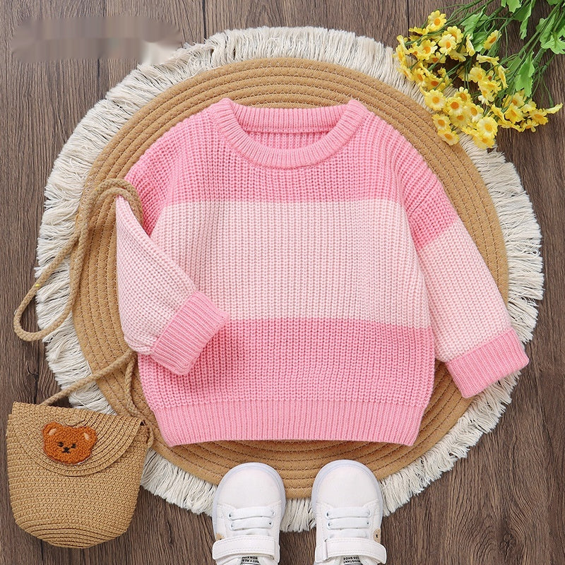 Baby Strickpullover mit Streifen – Bild 4 | LuxeStyle