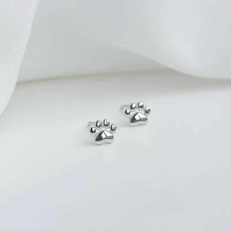 Sterlingsilber Katzenpfoten-Ohrhänger