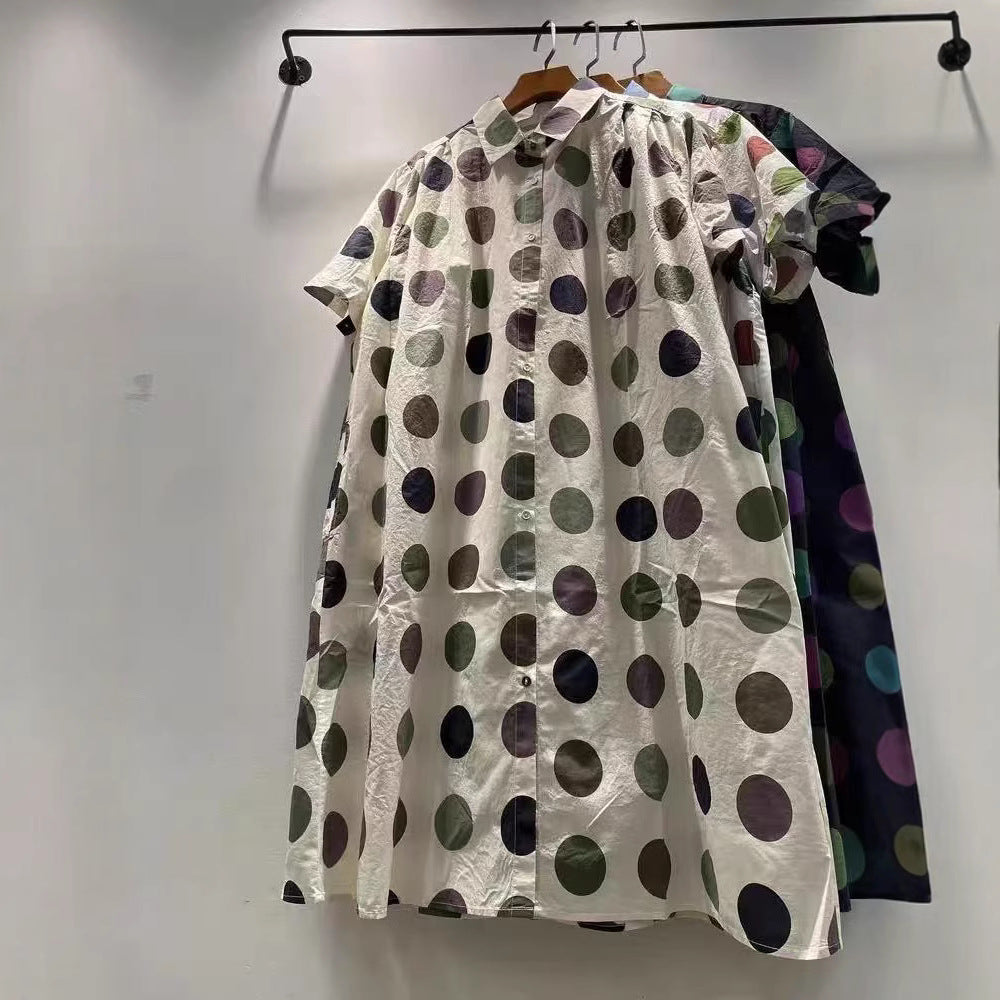 Sommerliches Polka-Dot A-Linien Hemdkleid – Bild 2 | LuxeStyle