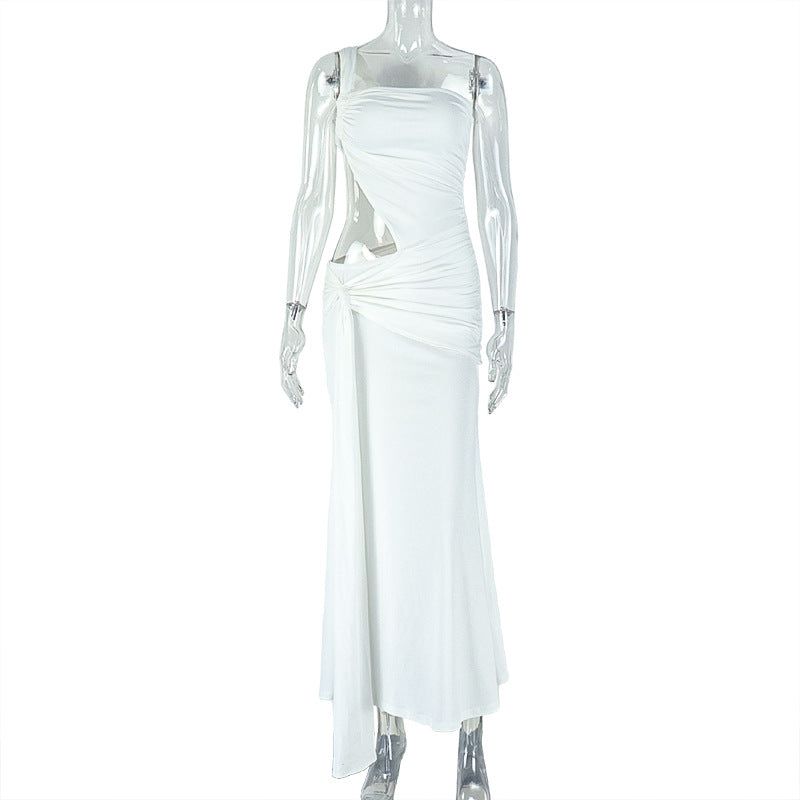Plissiertes Slim-Fit Kleid mit offenem Rücken – Bild 9 | LuxeStyle