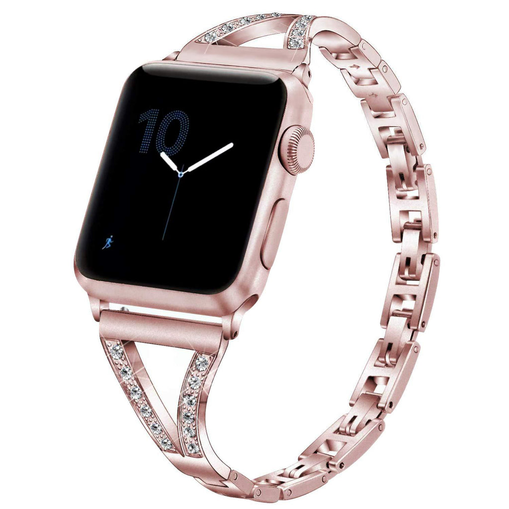 Smartwatch-Armband mit Fischgrätmuster und Diamanten – Bild 6 | LuxeStyle