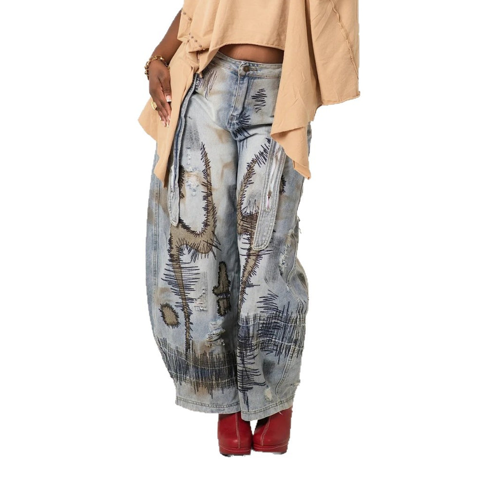 Weisse, stonewashed Jeans