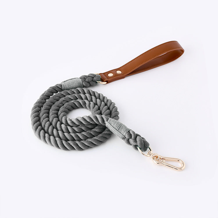 Baumwollseil-Leder-Leinen-Halsband-Set für Hunde – Bild 17 | LuxeStyle
