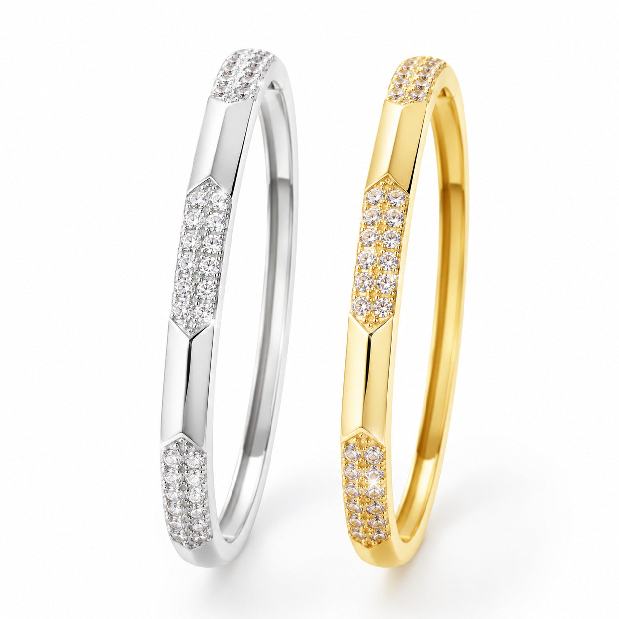Elegantes Rauten-Armband mit Zirkonia