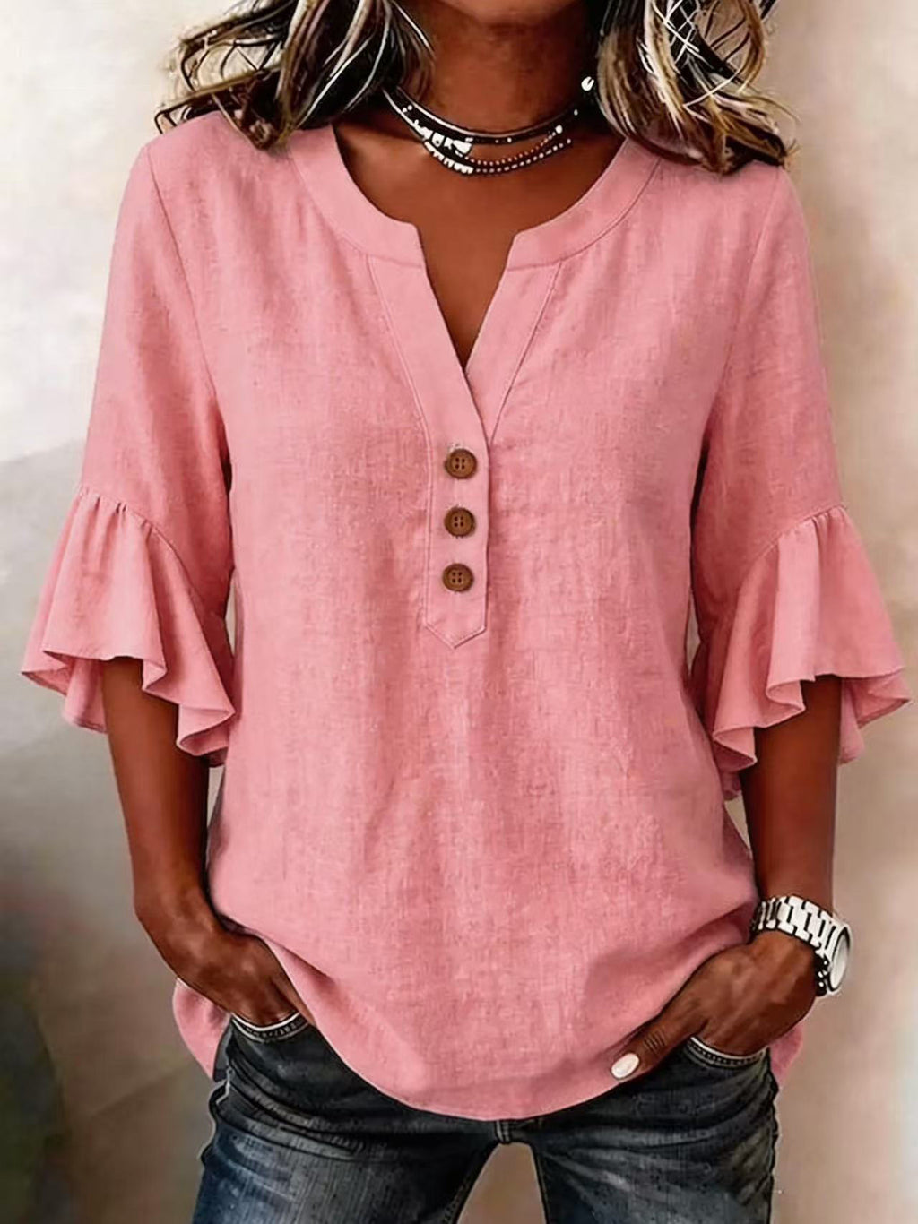 Elegante Oversize Bluse aus Baumwoll-Leinen-Mix – Bild 15 | LuxeStyle
