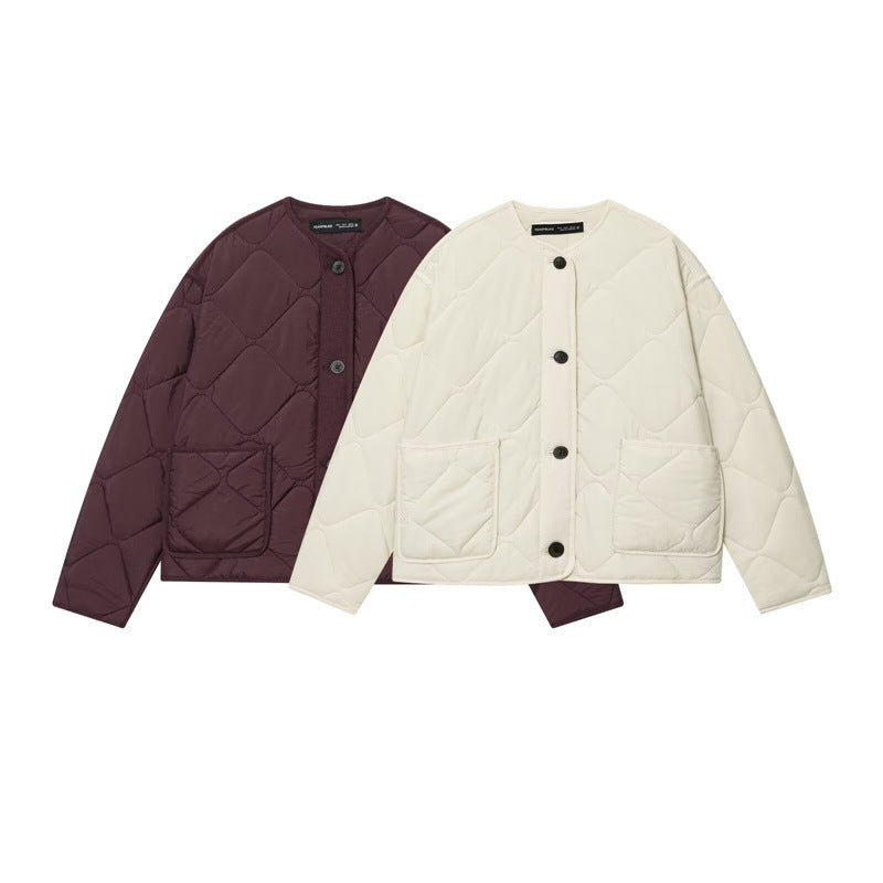 Gefütterte Jacke mit Rundhals und Brusttasche – Bild 4 | LuxeStyle
