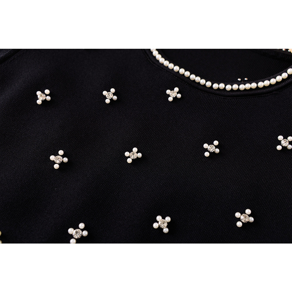 Strickkleid mit Patchwork und Taillenbetonung – Bild 2 | LuxeStyle
