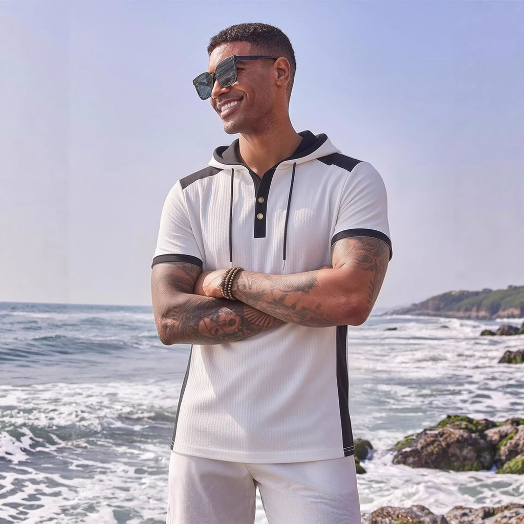 Kurzarm Hoodie für Herren