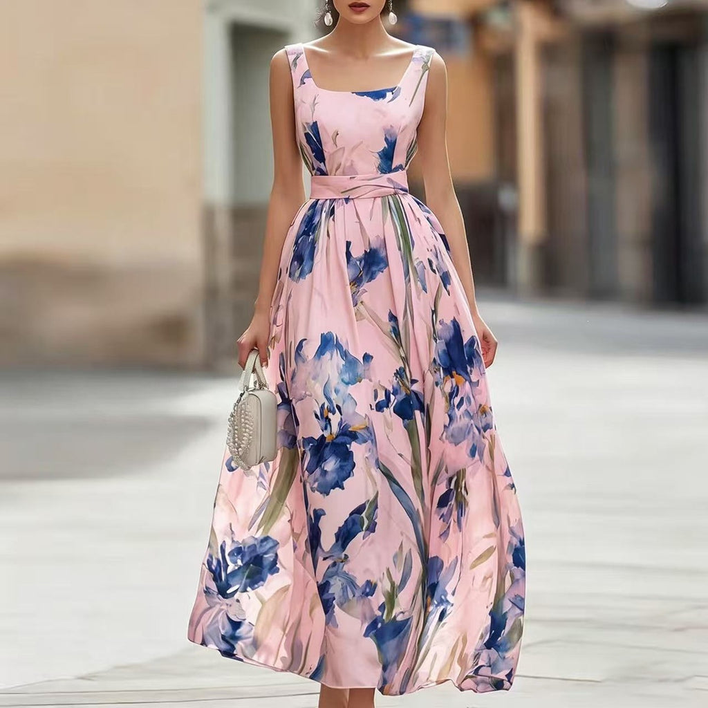 Strandkleid ärmellos mit Print