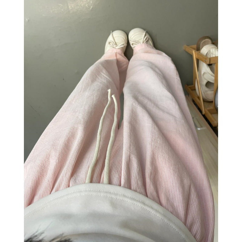 Gestreifte High-Waist Wide Leg Hose für Damen