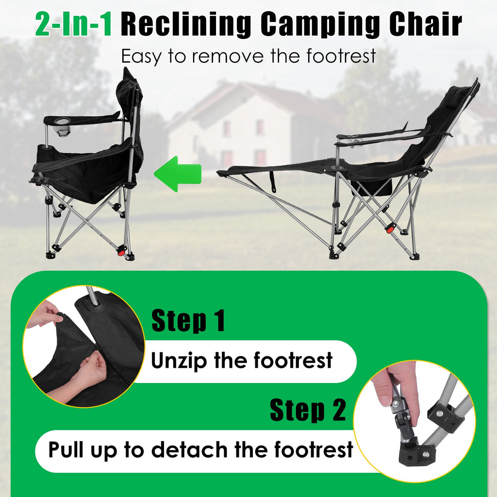 Campingliege mit Fußstütze
