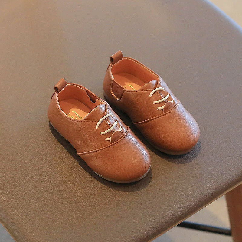 Kinder Leder-Halbschuhe mit Klettverschluss