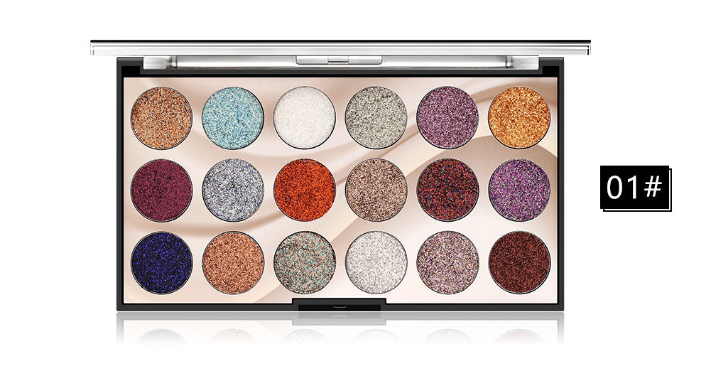 18 Farben Glitzer Lidschatten-Palette – Bild 3 | LuxeStyle