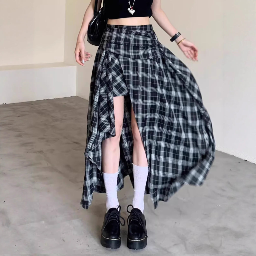 Asymmetrischer Plaid Rock