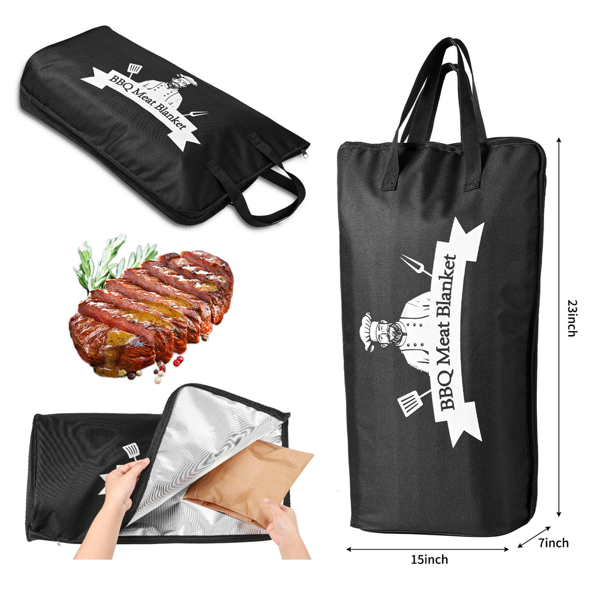 Tyvek Grillthermo-Tasche 23" (braun) – Bild 8 | LuxeStyle