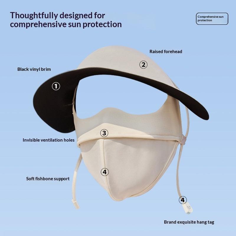 UV-Schutz Facekini mit breiter Krempe