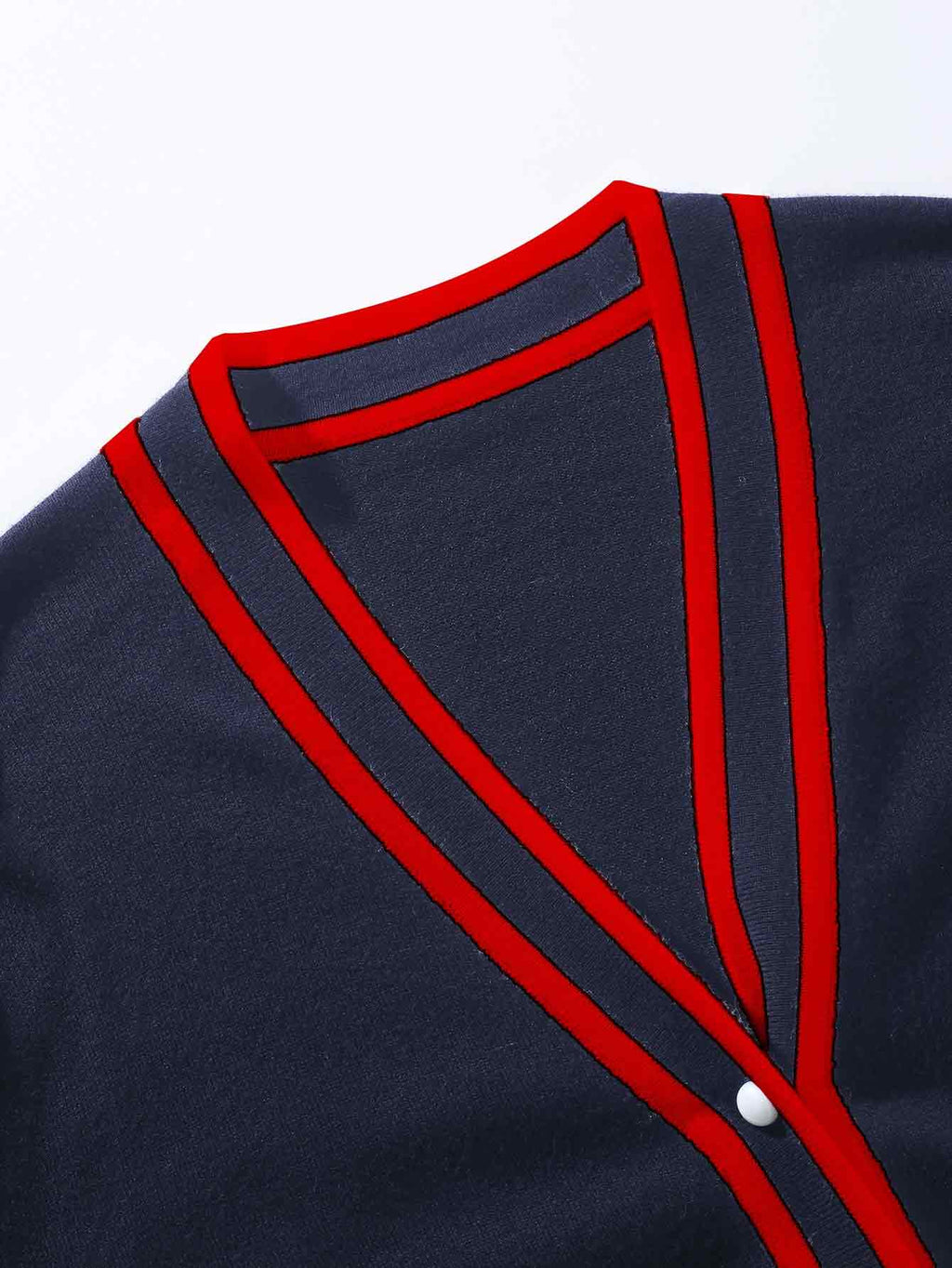 V-Ausschnitt Strickjacke mit Streifen