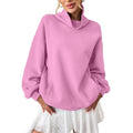 Damen Rollkragen Loose-fit Fleece-Pullover