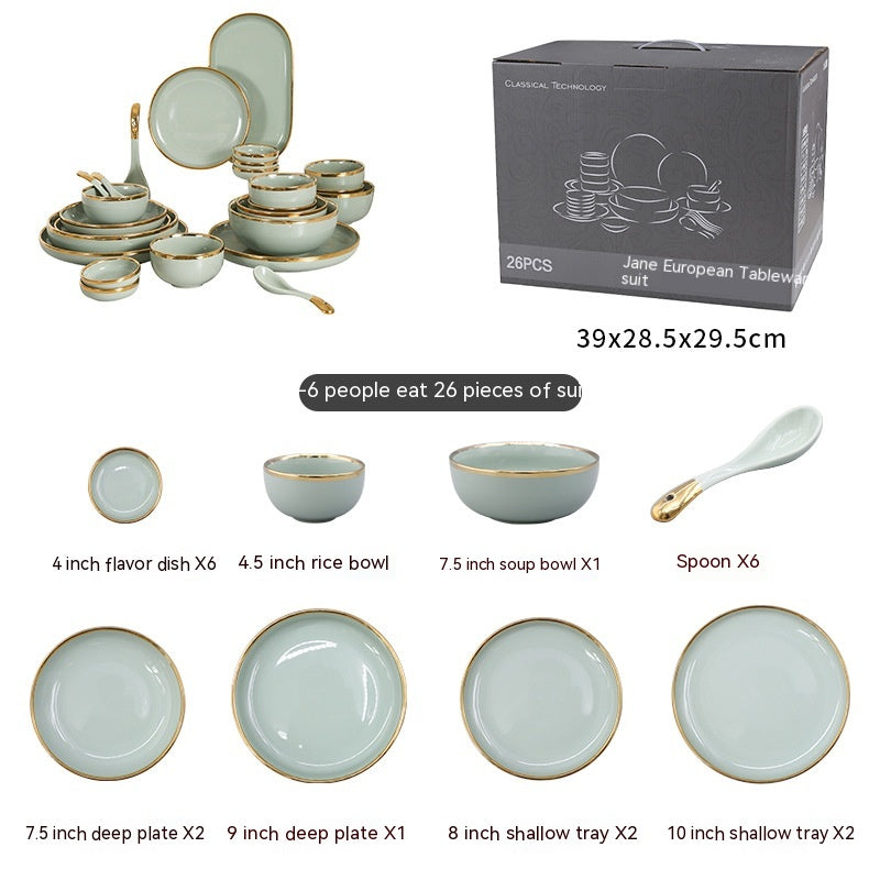 Keramik Geschirrset mit Goldrand – Bild 10 | LuxeStyle