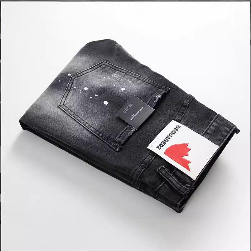 Jeans mit Reissverschluss-Details und Paint-Effekt – Bild 2 | LuxeStyle