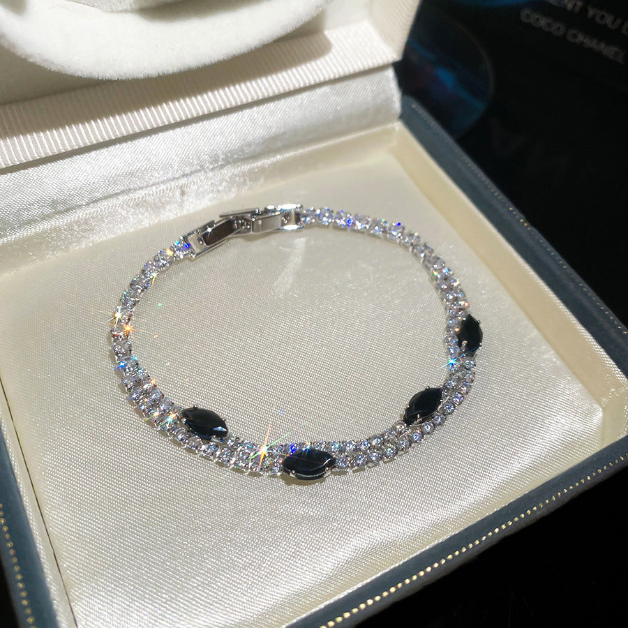 Vergoldetes Zirkon-Armband, doppellagig