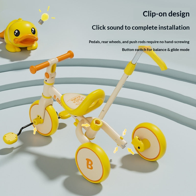 Gelbe Ente Multifunktionales Kinder-Dreirad