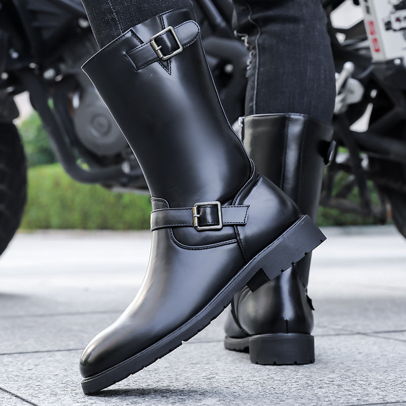 Herren Motorradstiefel mit Seitenreissverschluss