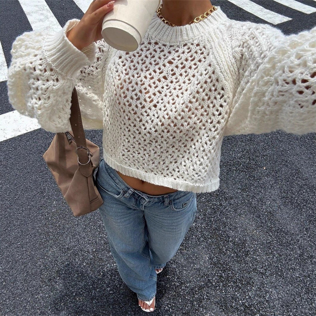 Strickpullover mit Rückenausschnitt