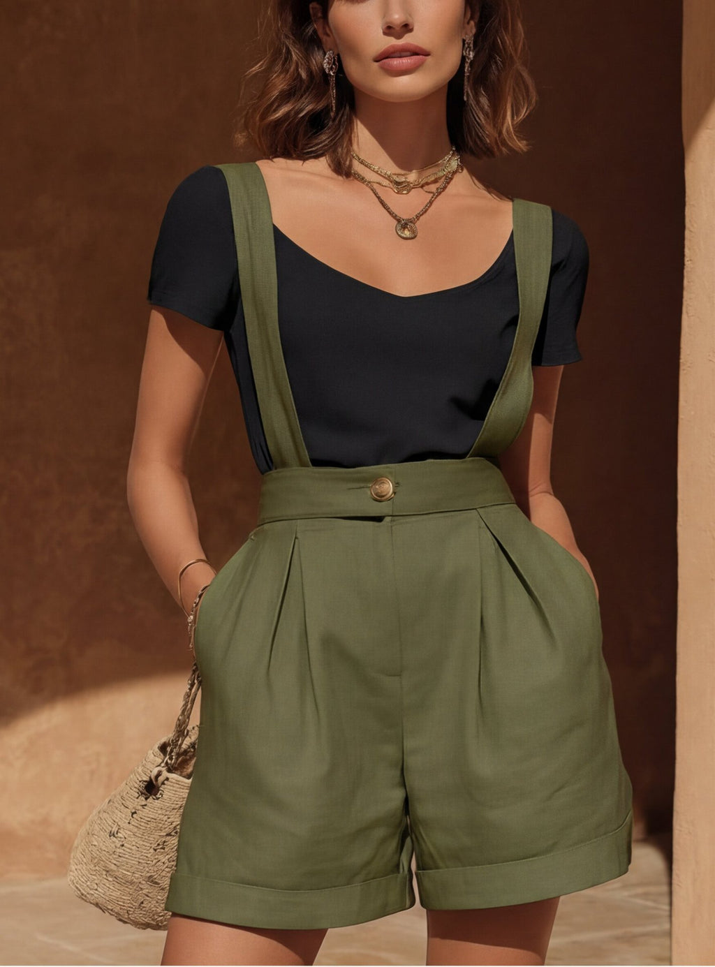Boho-Chic Latz-Shorts für Damen