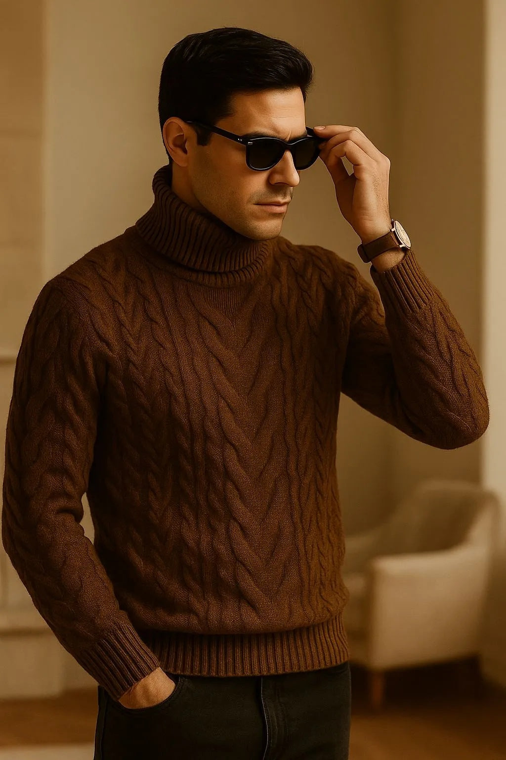 Herren Strickpulli Plusgrößen