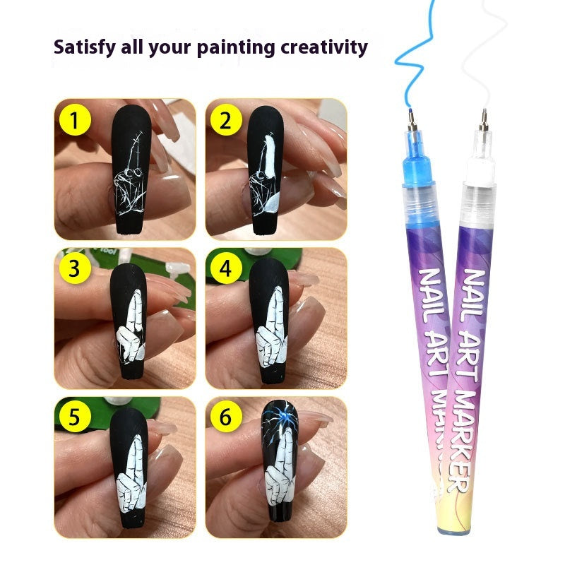 Nail Art Graffiti Pen – 12 Acrylfarben – Bild 5 | LuxeStyle
