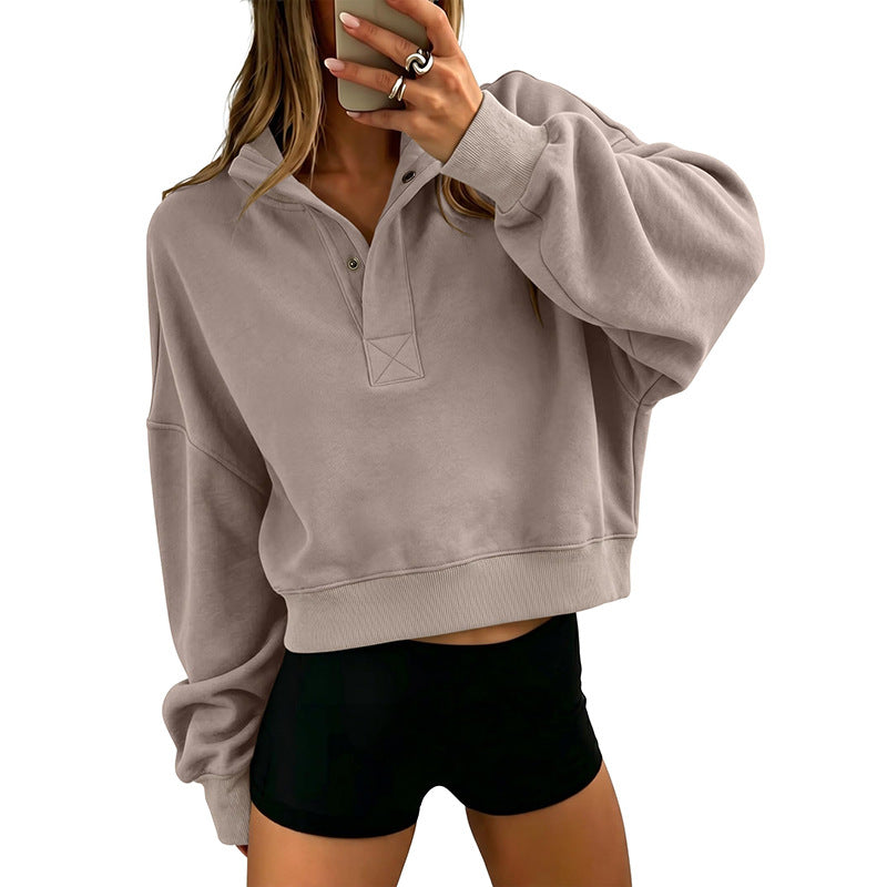 Relaxed Hoodie mit Knopfleiste