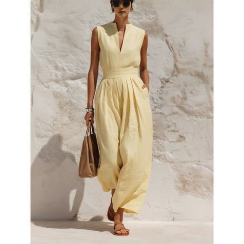 Ärmelloser Jumpsuit mit weitem Bein – Ansicht 2