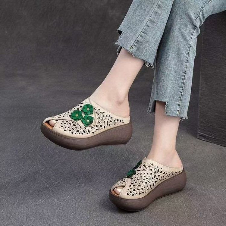 Retro Plateau-Schuhe im Ethno-Stil
