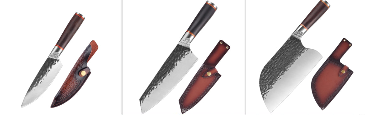 Geschmiedetes Edelstahl-Hackmesser mit Hammerschlag