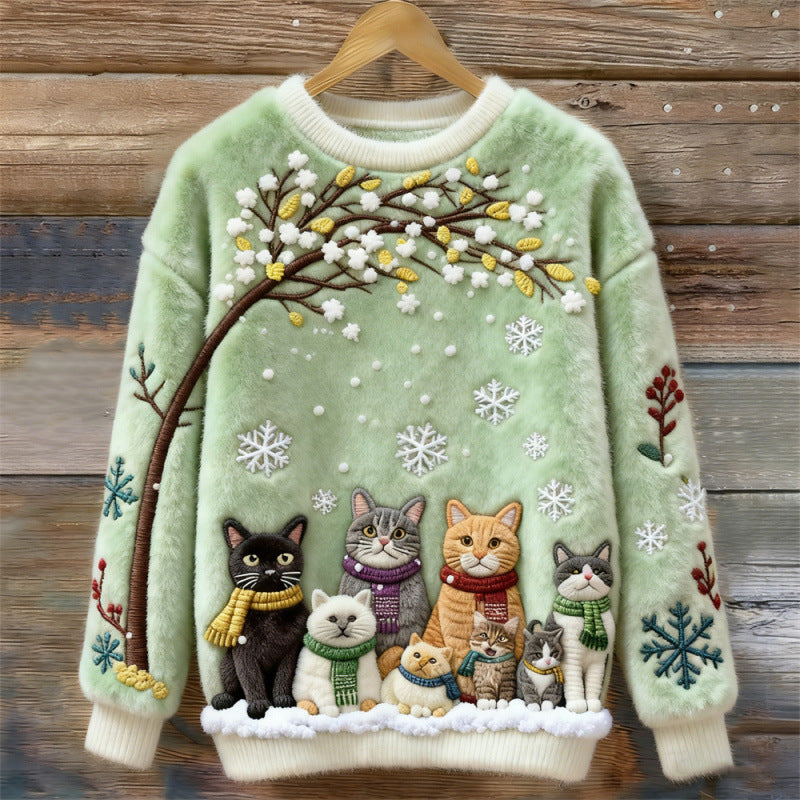 Kapuzen-Sweatshirt aus Flanell mit 3D-Effekt