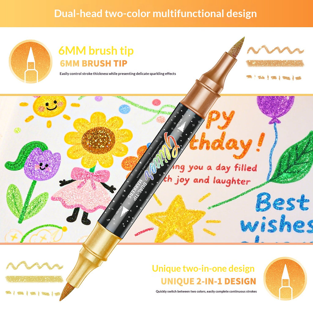 Glitzer-Marker mit Doppelspitze – Bild 3 | LuxeStyle